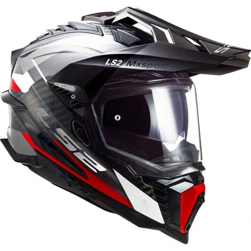Capacete Ls2 Explorer C Mx701 Frontier Titanium Vermelho