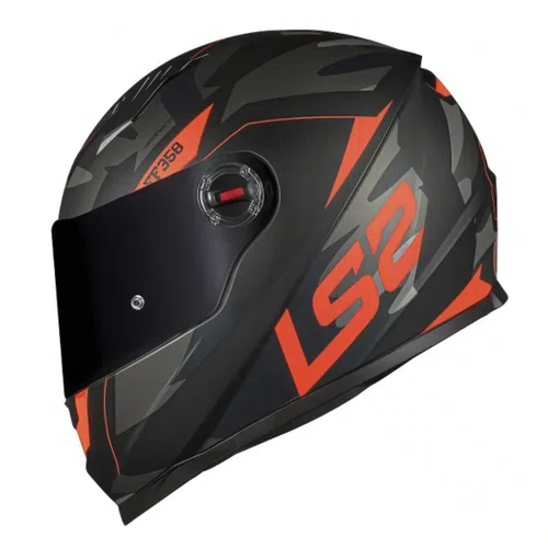 Capacete Fechado LS2 FF358 Tank Camo Preto Laranja Fosco