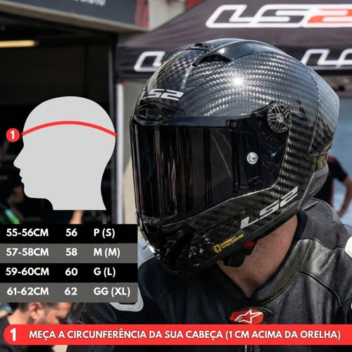 Capacete Ls2 Ff805 Thunder C GP Solid Carbon Preto