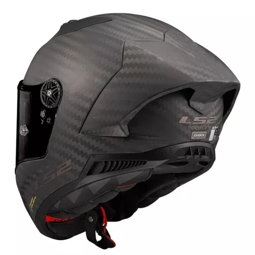 Capacete Fechado Ls2 Ff805 Thunder C GP Solid Carbon Preto Fosco