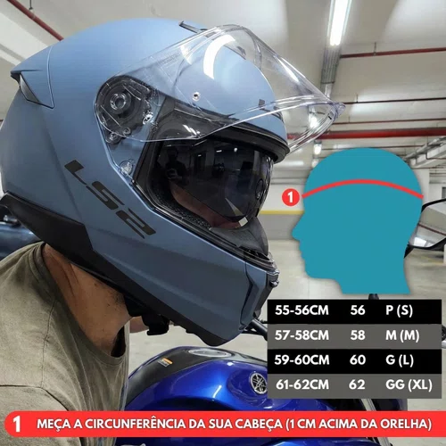 Capacete LS2 FF808 Stream 2 Monocolor Misty Azul