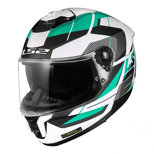 Capacete Fechado LS2 FF808 Stream 2 Road Branco Verde