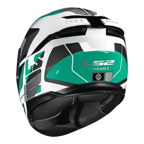 Capacete Fechado LS2 FF808 Stream 2 Road Branco Verde