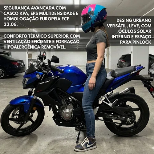 Capacete LS2 FF808 Stream 2 Thunderbiz Azul