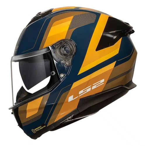 Capacete LS2 FF808 Stream 2 Vintage Azul Laranja