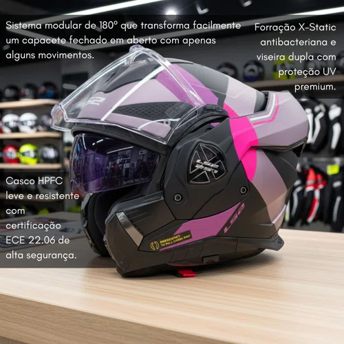 Capacete Ls2 Ff901 Advant X Ultra Roxo Cinza Fosco