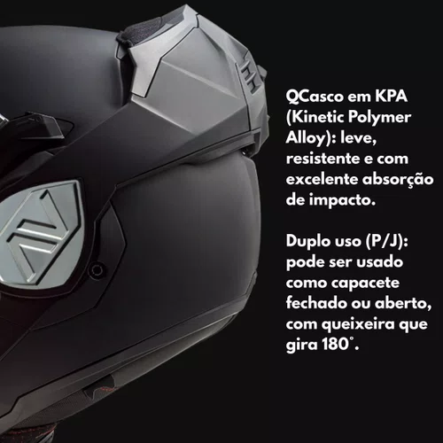 Capacete Articulado Ls2 Ff906 Advant Noir Preto Fosco