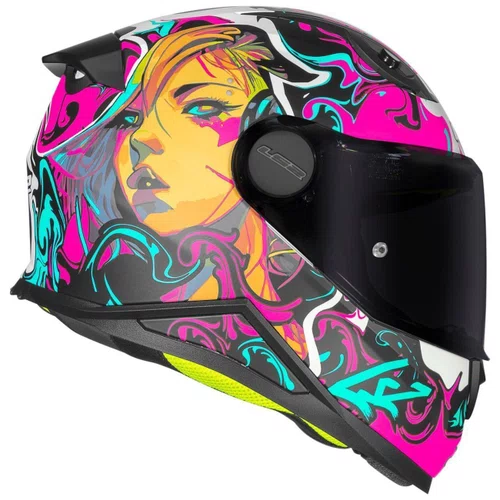 Capacete Fechado Ls2 Infantil FF812 Cyberg Roxo Cyan Fosco