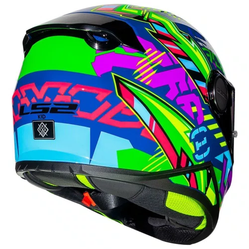 Capacete Fechado Ls2 Infantil FF812 Svent Azul Verde
