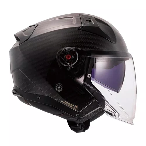 Capacete Aberto LS2 Infinity 2 C Solid Carbon Preto