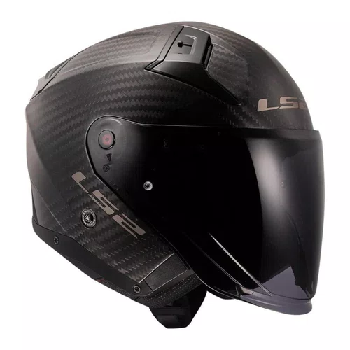 Capacete Aberto LS2 Infinity 2 C Solid Carbon Preto Black Premium