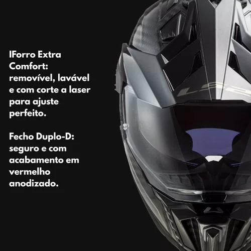 Capacete Fechado Ls2 Mx701 Explorer Carbon Solid Original Premium