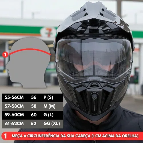 Capacete Ls2 Mx701 Explorer Carbon Solid Preto Fosco