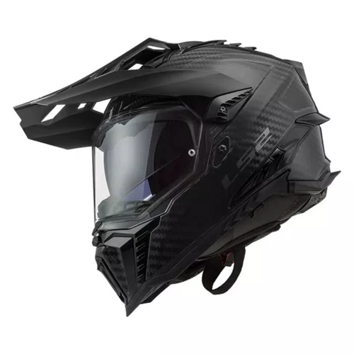 Capacete Ls2 Mx701 Explorer Carbon Solid Preto Fosco
