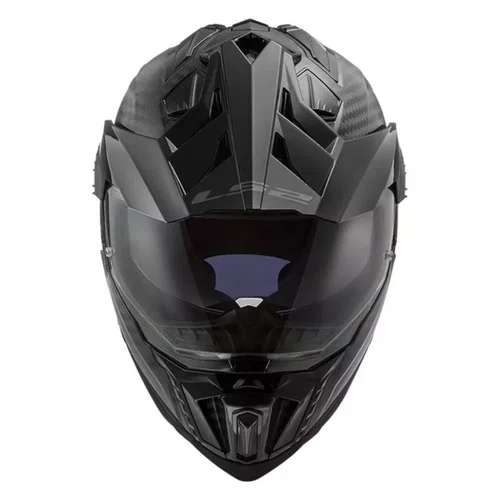Capacete Ls2 Mx701 Explorer Carbon Solid Preto Fosco