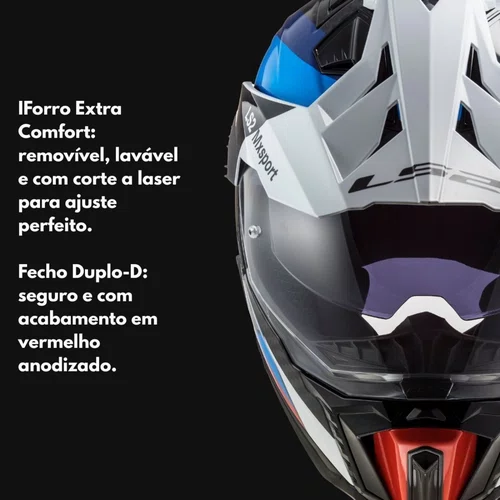 Capacete Fechado Ls2 Mx701 Frontier Full Carbon 3x1 Com Óculos Solar