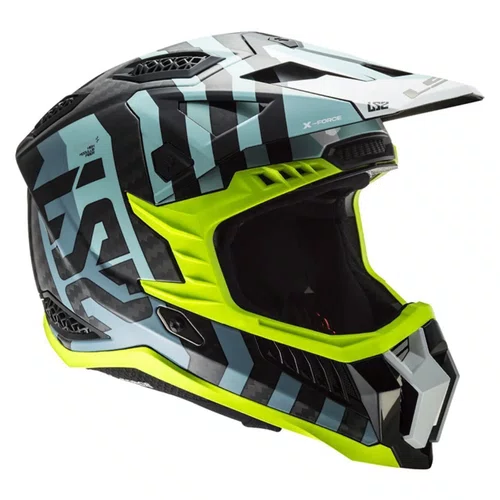 Capacete Motocross Ls2 Mx703 X Force C Barrier Sky Azul