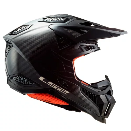 Capacete Motocross Ls2 Mx703 X Force C Solid Carbon Preto