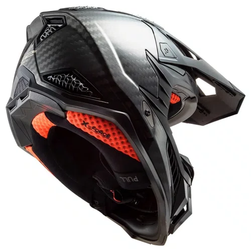 Capacete Motocross Ls2 Mx703 X Force C Solid Carbon Preto