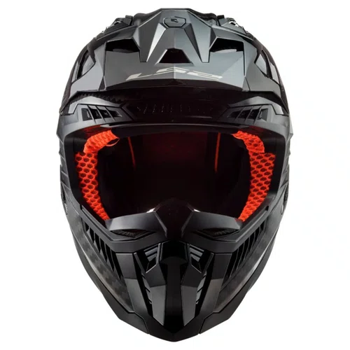 Capacete Motocross Ls2 Mx703 X Force C Solid Carbon Preto