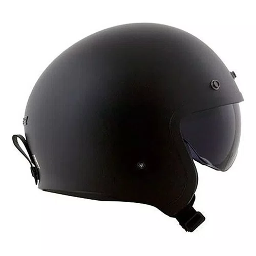 Capacete Aberto Ls2 OF599 Spitfire Monocolor Preto Fosco