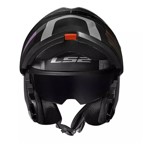 Capacete Articulado LS2 Strobe 2 Orion Preto Roxo Fosco Premium
