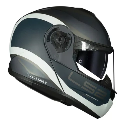 Capacete Articulado LS2 Strobe 2 Victory Cinza Fosco Gray Original