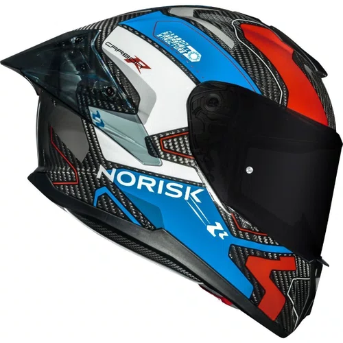 Capacete Norisk Carbon R Rider Branco Azul Vermelho