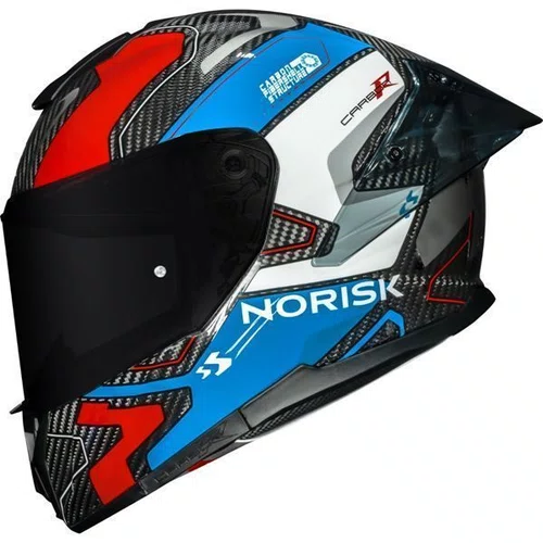 Capacete Norisk Carbon R Rider Branco Azul Vermelho