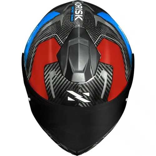 Capacete Norisk Carbon R Rider Branco Azul Vermelho