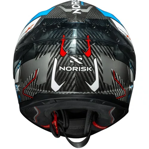 Capacete Norisk Carbon R Rider Branco Azul Vermelho