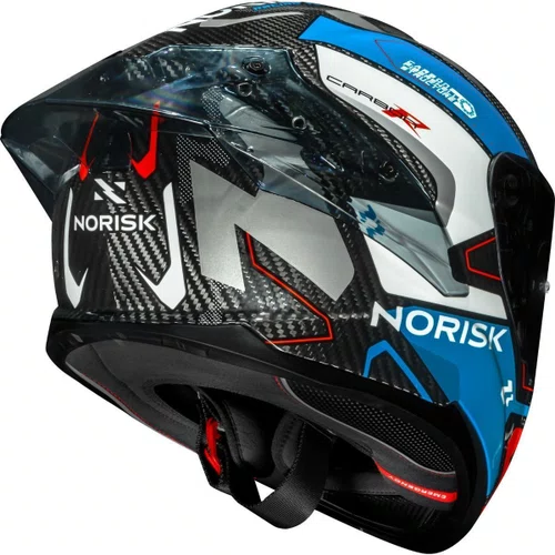 Capacete Norisk Carbon R Rider Branco Azul Vermelho