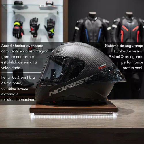 Capacete Norisk Carbon R Solid Preto Fosco