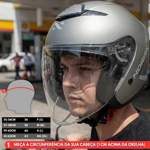 Capacete Norisk City Monocolor Cinza Fosco