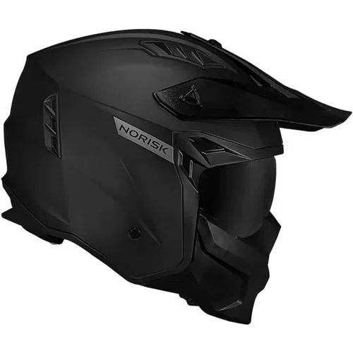 Capacete Aberto Norisk Darth 2 Preto Fosco Com Duas Viseiras
