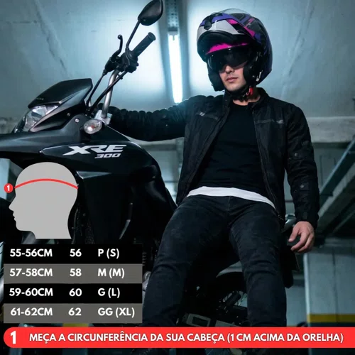 Capacete Norisk Ff345 Route Speedmax Preto Roxo