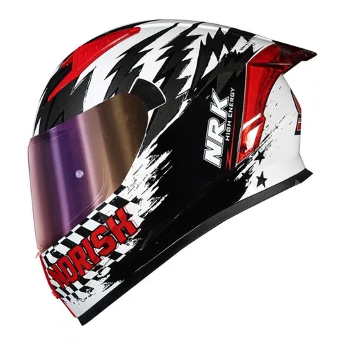 Capacete Fechado Norisk Flow Daytona Branco Vermelho