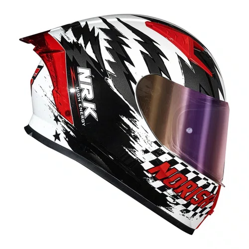 Capacete Fechado Norisk Flow Daytona Branco Vermelho