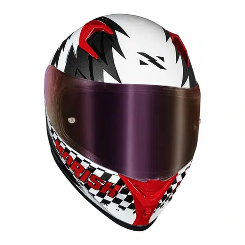 Capacete Fechado Norisk Flow Daytona Branco Vermelho