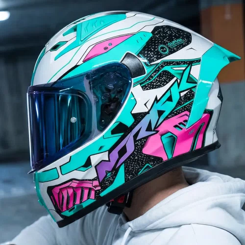 Capacete Norisk Flow Robot Branco Verde