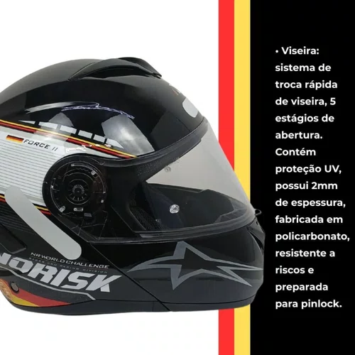 Capacete Articulado Norisk Force 2 Grand Prix Alemanha