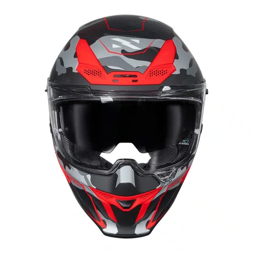 Capacete Fechado Norisk Rock C/ Oculos Solar Tactical Preto Vermelho