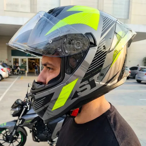 Capacete Norisk Strada 2 ST Titanium Preto Amarelo