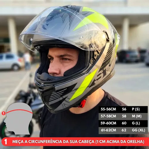 Capacete Norisk Strada 2 ST Titanium Preto Amarelo