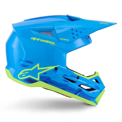 Capacete Off Road Alpinestars SM3 Force Azul Brilho