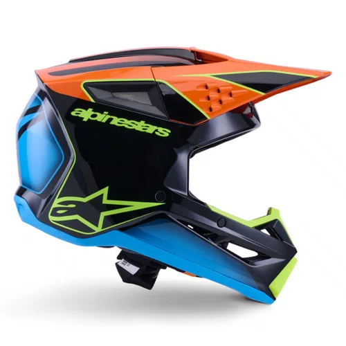 Capacete Off Road Alpinestars SM3 Fray Preto Laranja Amarelo