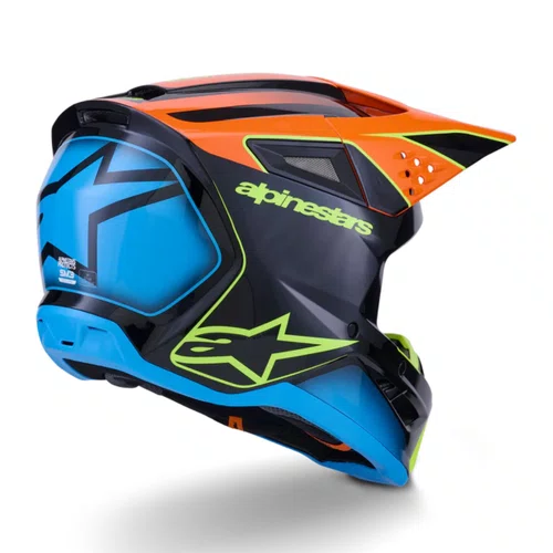 Capacete Off Road Alpinestars SM3 Fray Preto Laranja Amarelo