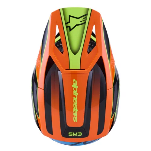Capacete Off Road Alpinestars SM3 Fray Preto Laranja Amarelo