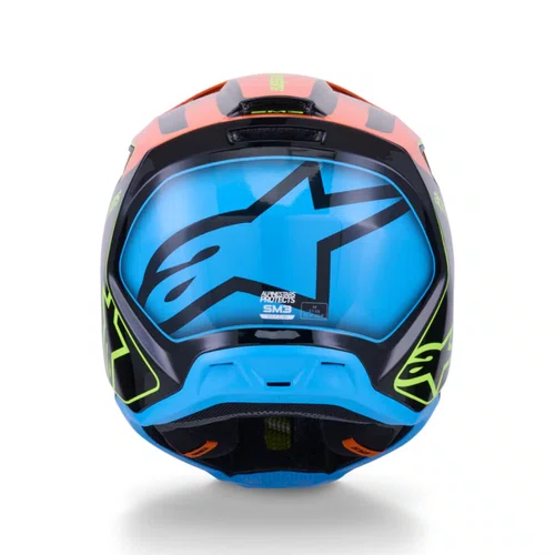 Capacete Off Road Alpinestars SM3 Fray Preto Laranja Amarelo