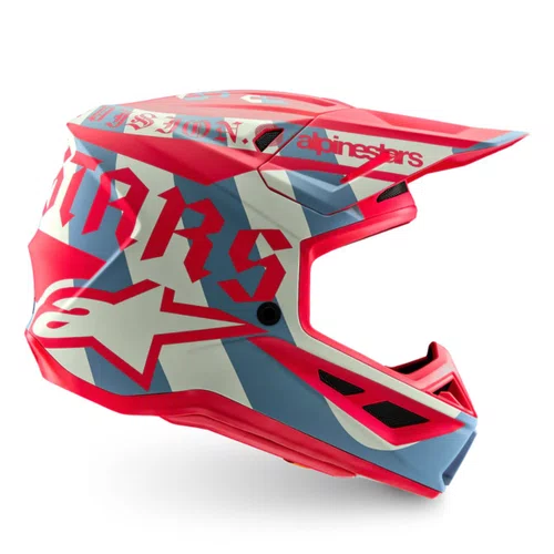 Capacete Off Road Alpinestars SM7 Beast Coast Cinza Claro Laranja